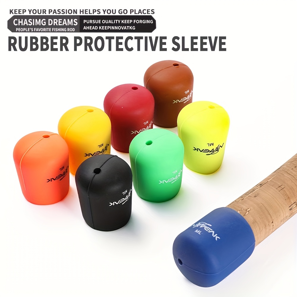 

Shock-absorbing Silicone Fishing Rod Grip End Cap, Mixed Color - Protects Against Abrasion And Shock