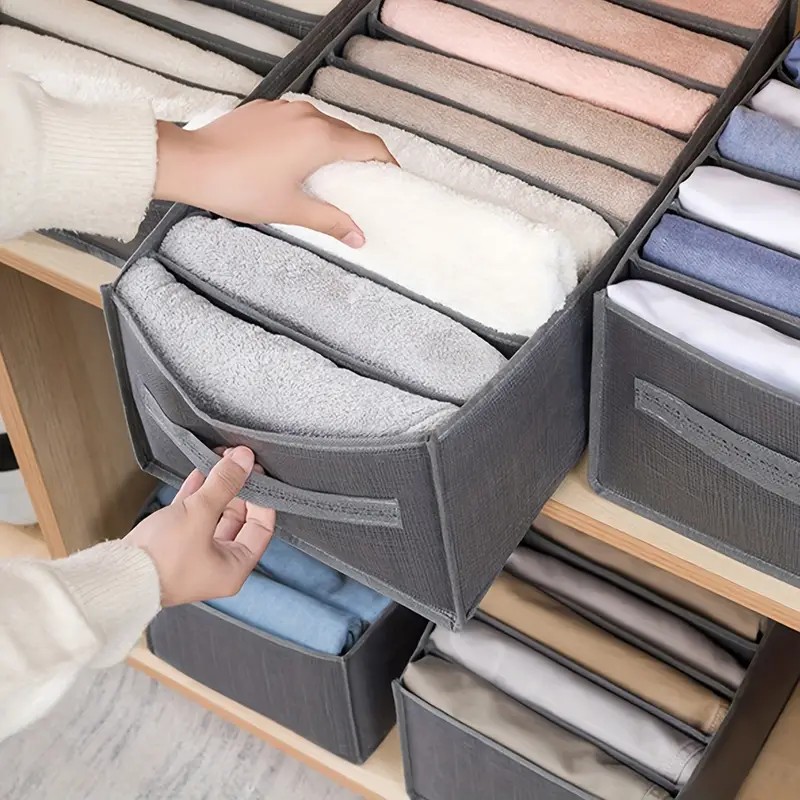 2 Organizer Per Vestiti Con Griglie - 36x25x20cm, Pieghevoli E Lavabili | Per Guardaroba E Cassetti - Foto 3