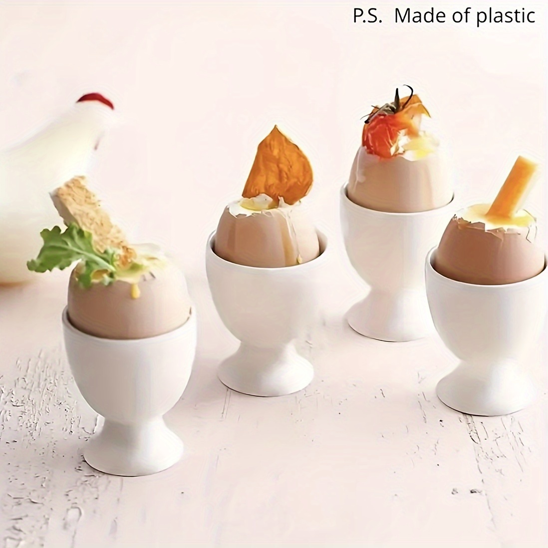 

2pcs Egg Cups - Plastic, For Breakfast & Dining Decor