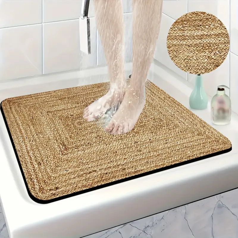 1pc diatomite bath mat retro texture print design quick dry non slip absorbent floor mat soft and comfortable for bathroom shower room laundry room bedroom doorway kitchen rug rv bathroom Product details 2