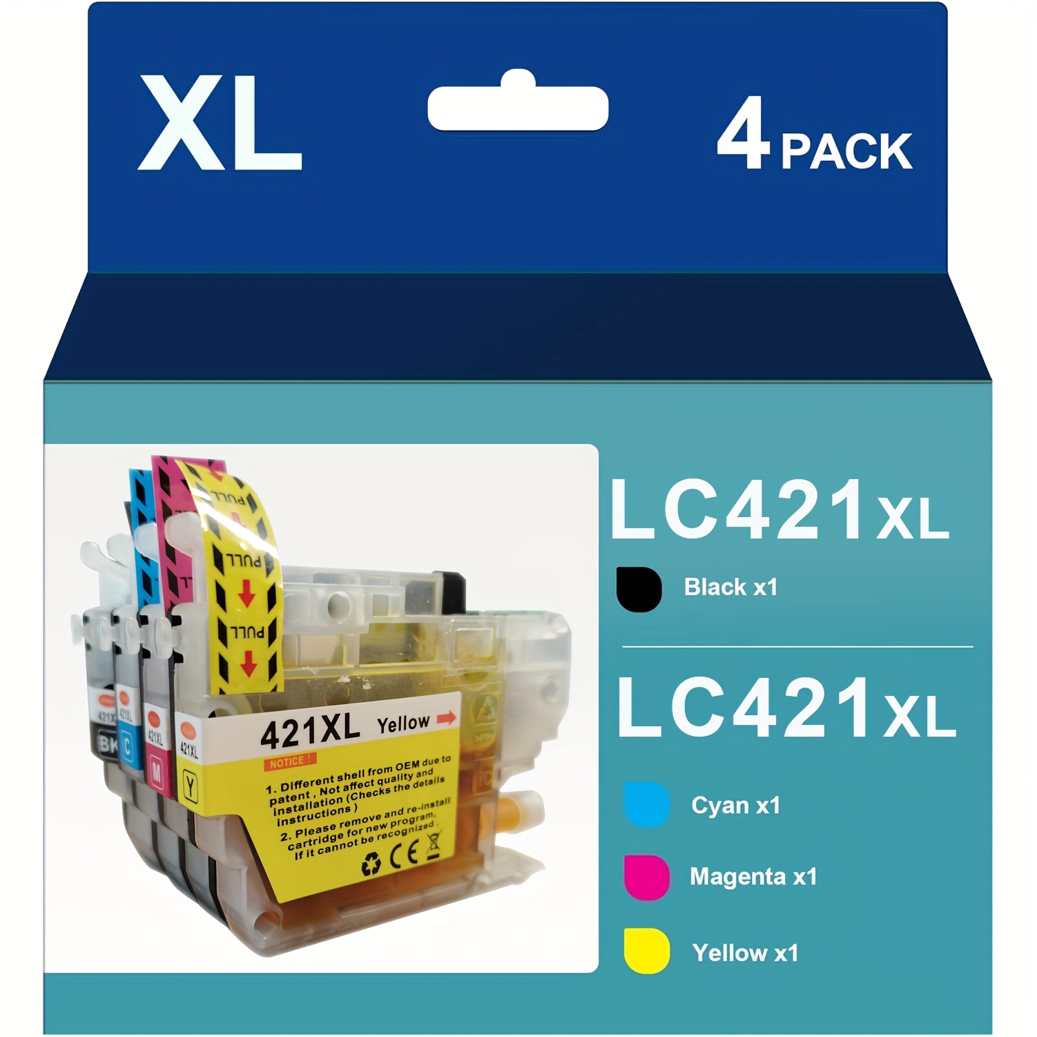 Image of Lc421xl Ink Cartridges Compatible For Brother Lc421 Lc421xl For Brother Mfcj1010dw Dcp J1050dw Mfc J1010dw Dcp J1140dw Dcp-j1050dw Dcp-j1140dw Mfc-j1010dw Dcp-j1800dw