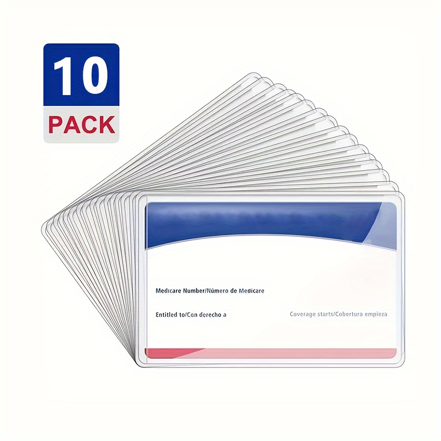 

10pcs Premium Protectors - Soft, Waterproof Pvc Sleeves For Credit Cards, Business Ids & More - Stylish White