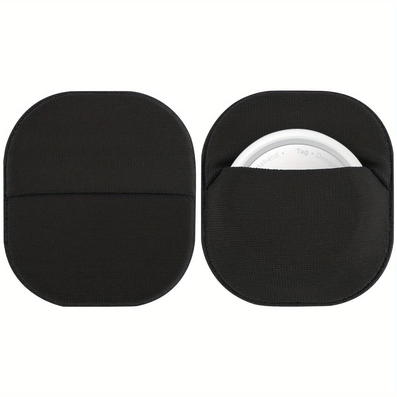 Airtag Protective Case With Adhesive Backing - Lightweight Soft Pu Cover For Bikes, Bags & Keys | Scratch-resistant, Anti-loss Holder (black), Item Locator Service
