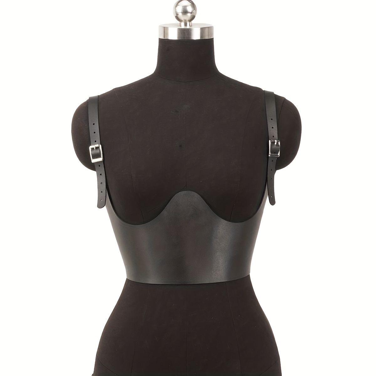 

Y2k Punk-inspired Leather Harness Belt For Women - Wide, Adjustable Waistband With Rivet , Casual To Party Outfits