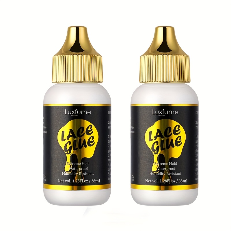 TEMU 2pcs Wig Glue Lace Glue, Lace Glue For Wigs, Invisible Bonding Wig Glue For Front Lace Wig, Fast Drying Waterproof Lace Glue For Lace Wigs And Daily Temporary Styling Of Hair.