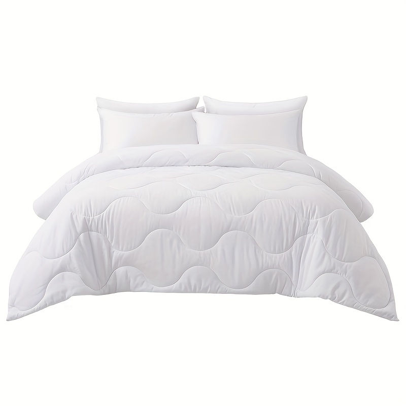 TEMU 1pc Durable Bed Comforter Bedding Comforter Queen King 3d Polyester Fill Duvet Insert Quilt Comforter Bed Duvet Insert With 4 Corner Loops