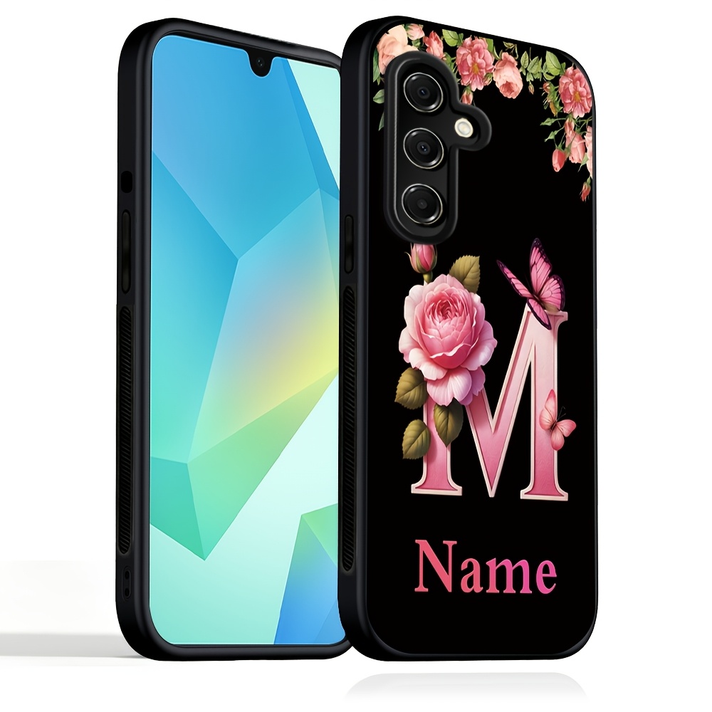 TEMU Stylish Phone Case - Custom Name/text, Suitable For Galaxy A05s A06 A10 A12 A13 A14 A15 A16 A21s A22 4g 5g, , Shockproof Full-cover Protective