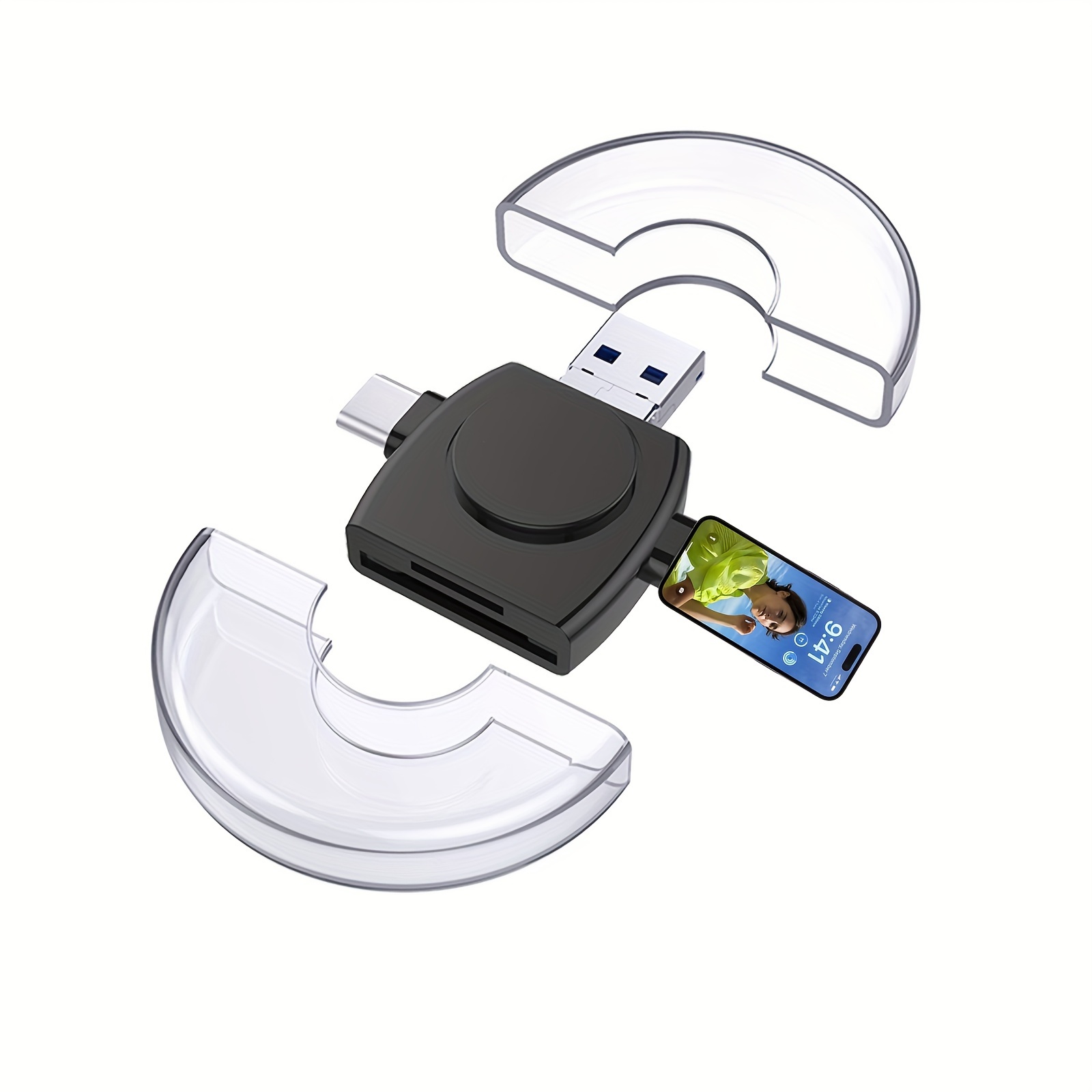 Lector de tarjetas SD con certificación MFi de Apple para iPhone, visor de  tarjetas micro SD/SD 4 en 1 con ranura dual USB 3.0 OTG y puerto de carga