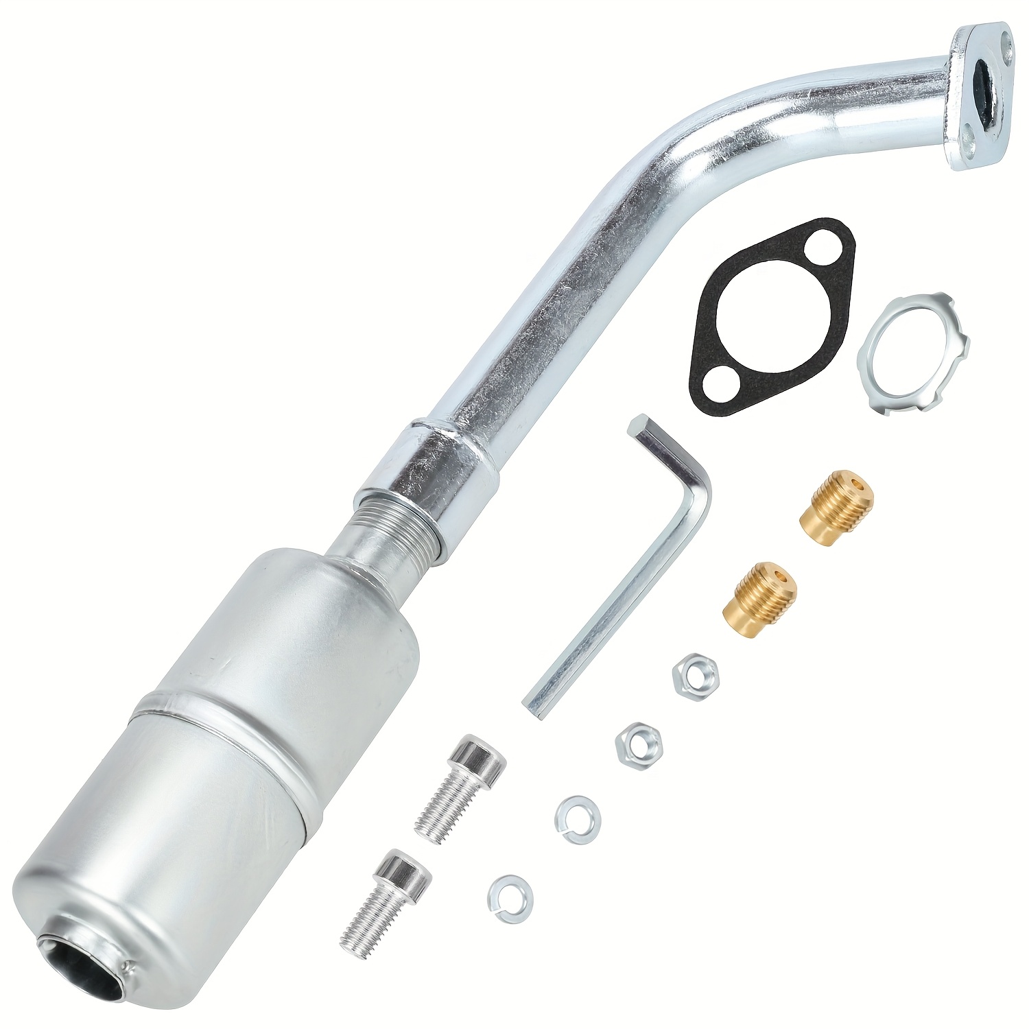 TEMU Upgrade 420cc Exhaust Muffler Kit Compatible With Predator 301cc 389cc 13hp 15hp Gx340 Ohv Engine Go Kart Mini Bike Golf Cart Mud Boats Lawnmower