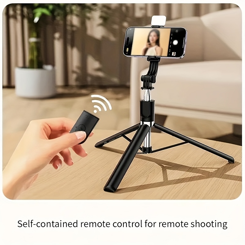 a 68 inch extendable selfie stick that   as a professional floor tripod for live streaming featuring a wireless   degree rotation and a stable anti shake design   travel   and outdoor for live broadcasts works with Product details 1