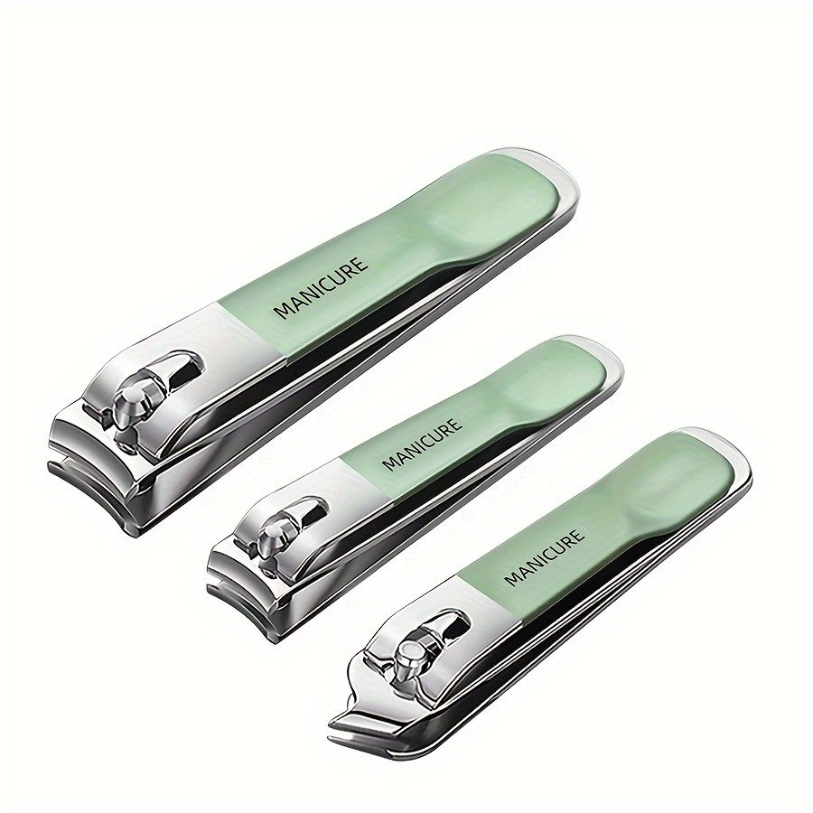 

3 Piece/set Nail Clipper Set, Sharp Fingernail And Toenail Clippers Clippers, Nail File, Thick Nail Trimmer, Stainless Steel Toenail Clippers For Manicure And Pedicure
