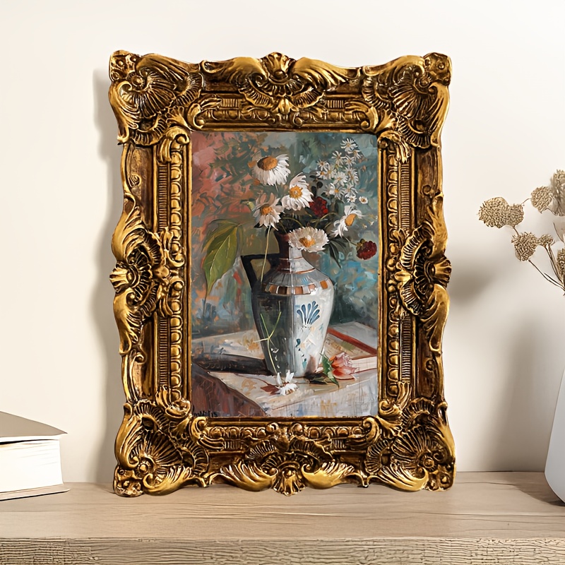 single vintage european carved resin picture frame embossed - Temu