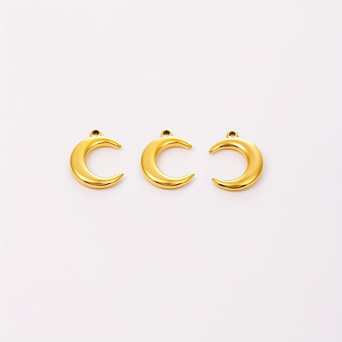 E-shop 3 Edelstahl Minimalistische Mond-Anhänger, Ideal für Ohrringe, Halsketten Armbänder