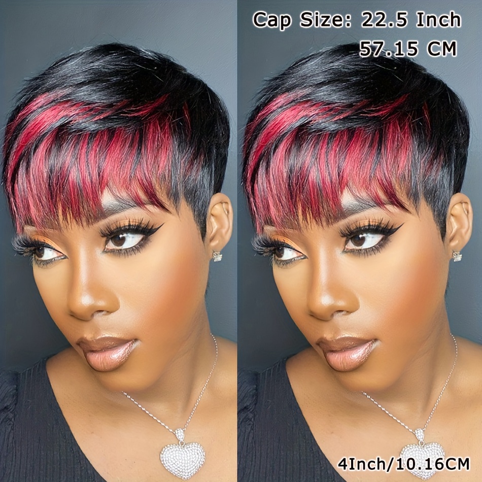 womens brazilian   human hair   cut wig  less bangs natural look feel no   needed   cap for african american women   in black burgundy blonde highlights 1b 99j 1  1b 60 everyday special occasions versatile hairpiece quick hairstyle change layered fringe durable construction busy professionals Product details 3