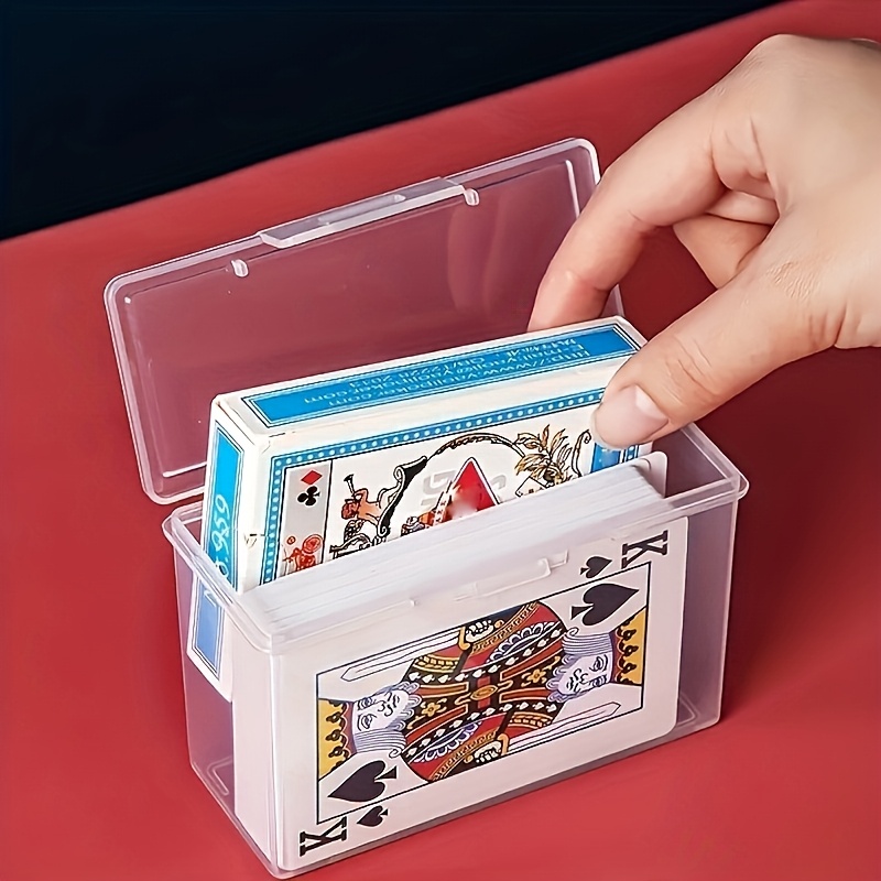 TEMU Storage Box, With Clear Lid And Label Dividers | High-strength Plastic Poker And Board Game Organizer, Stackable Design, Suitable For