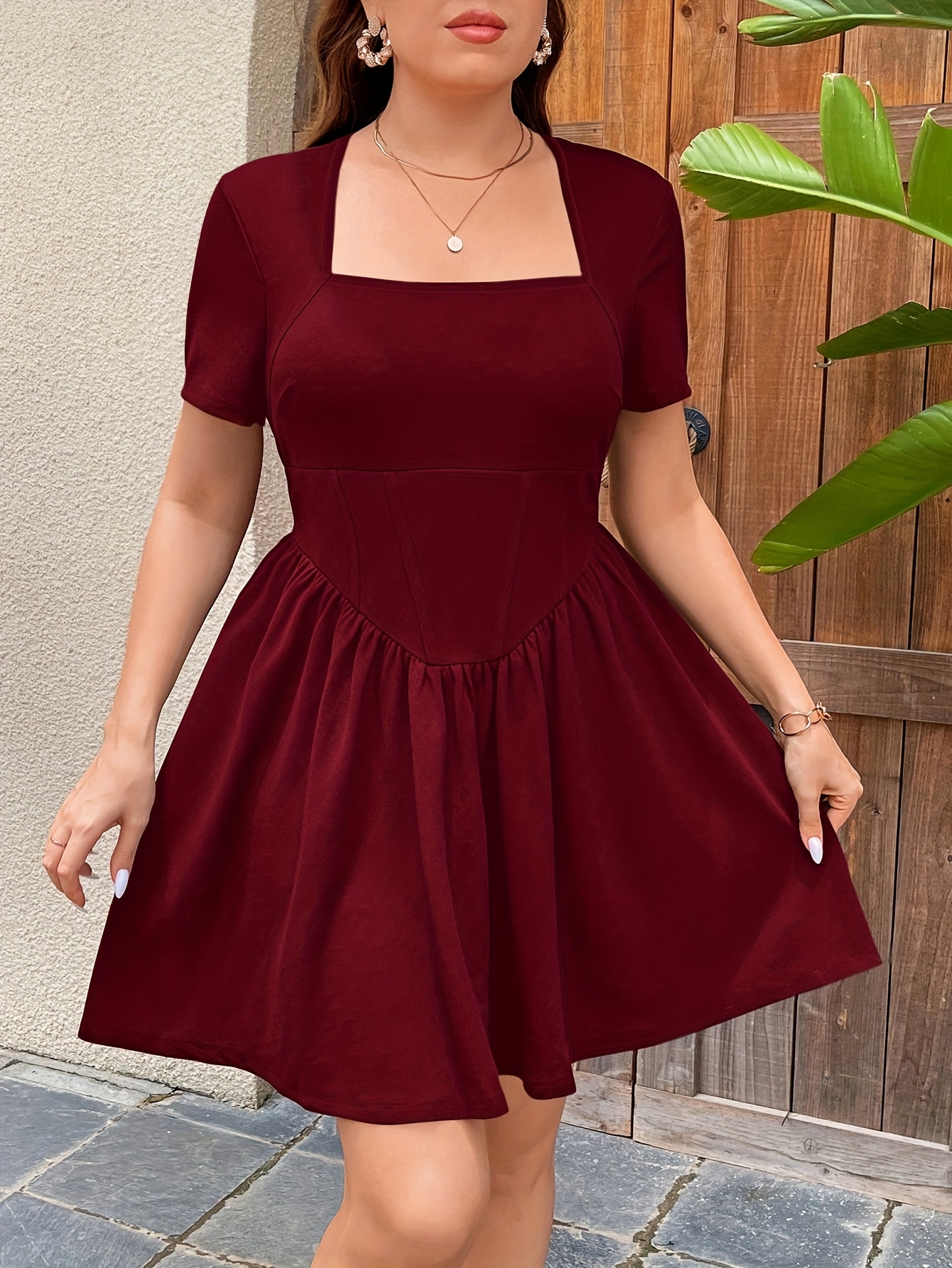 plus size plus size plus size black mini dress triangular