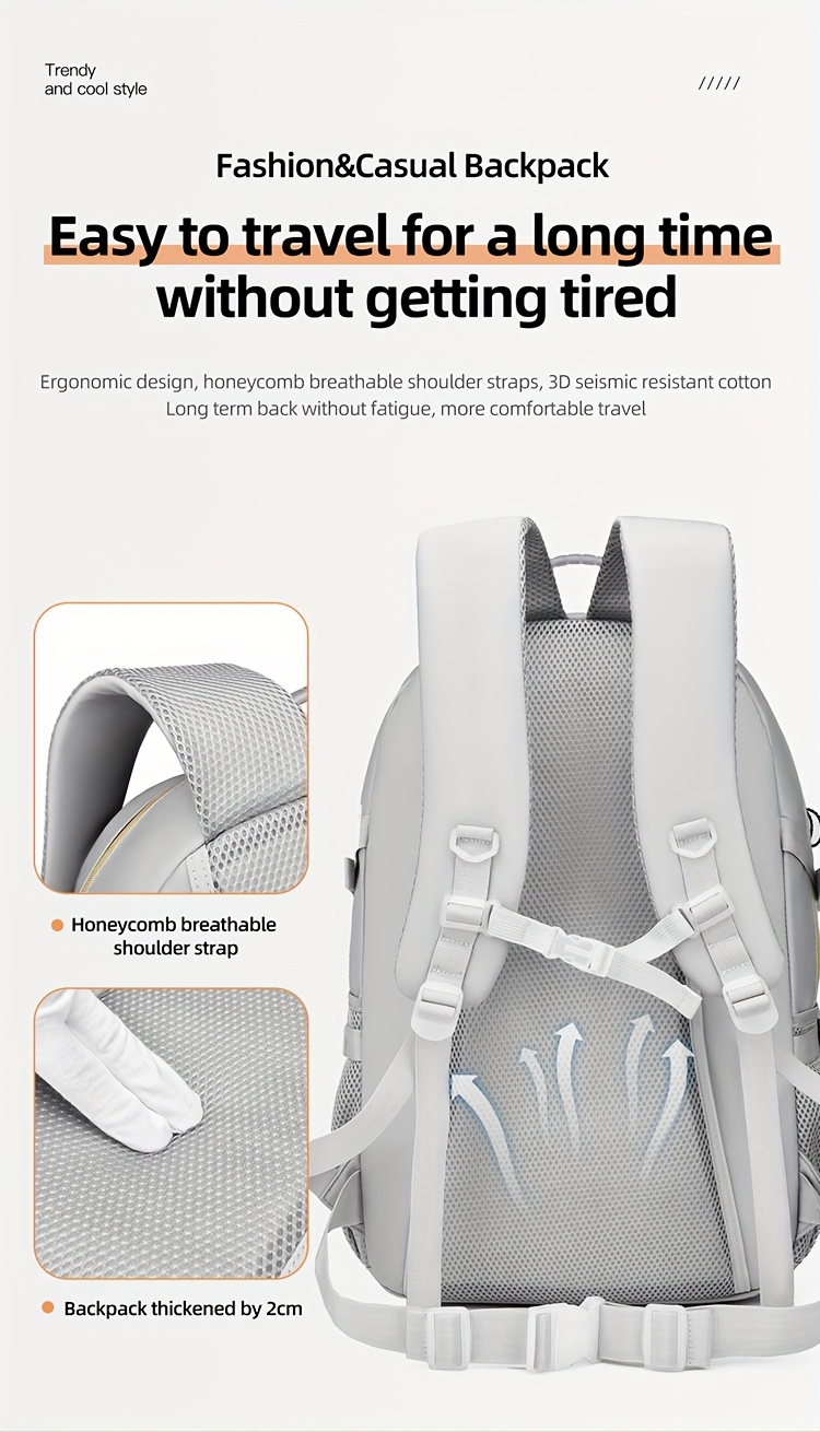 [Durable Travel Backpack] Durable Large Capacity Backpack | Separate Shoe Compartment, Easy-to-Clean, Multiple Compartments for Business Trips, Daily Use & Outdoor Travel - Holiday Gift, Adjustable Strap, Lightweight, Laptop Compartment, Travel Gear