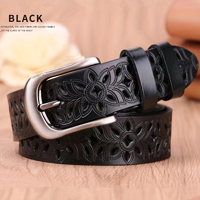 TEMU New Fashionable Genuine Belt Needle Buckle Hollow Belts Decoration, Belts For Women