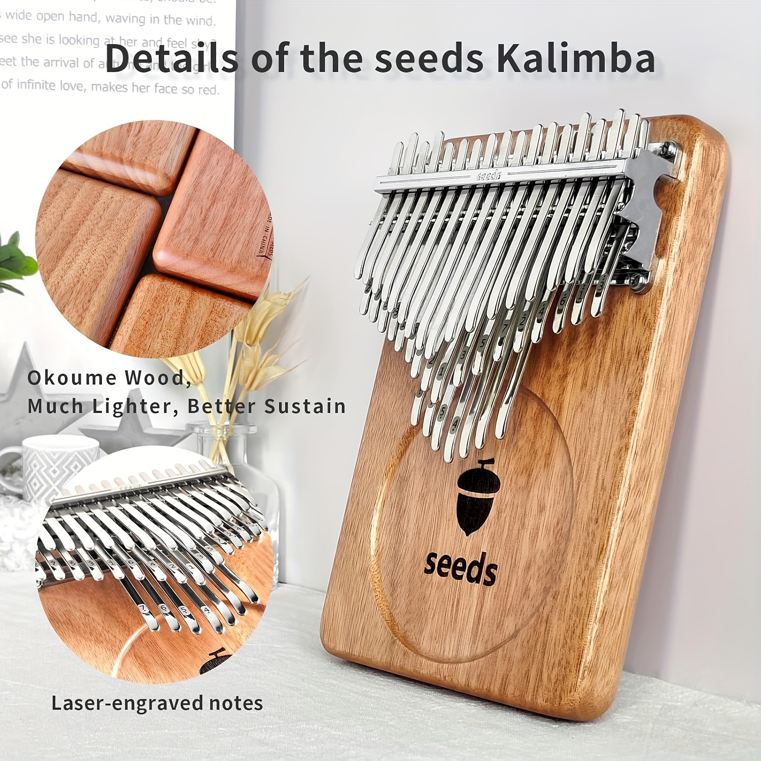 

Seeds Kalimba 41 Keys, Thumb C- , -layered Finger Thumb , Solid Wood , Tone With , For Adults Beginners