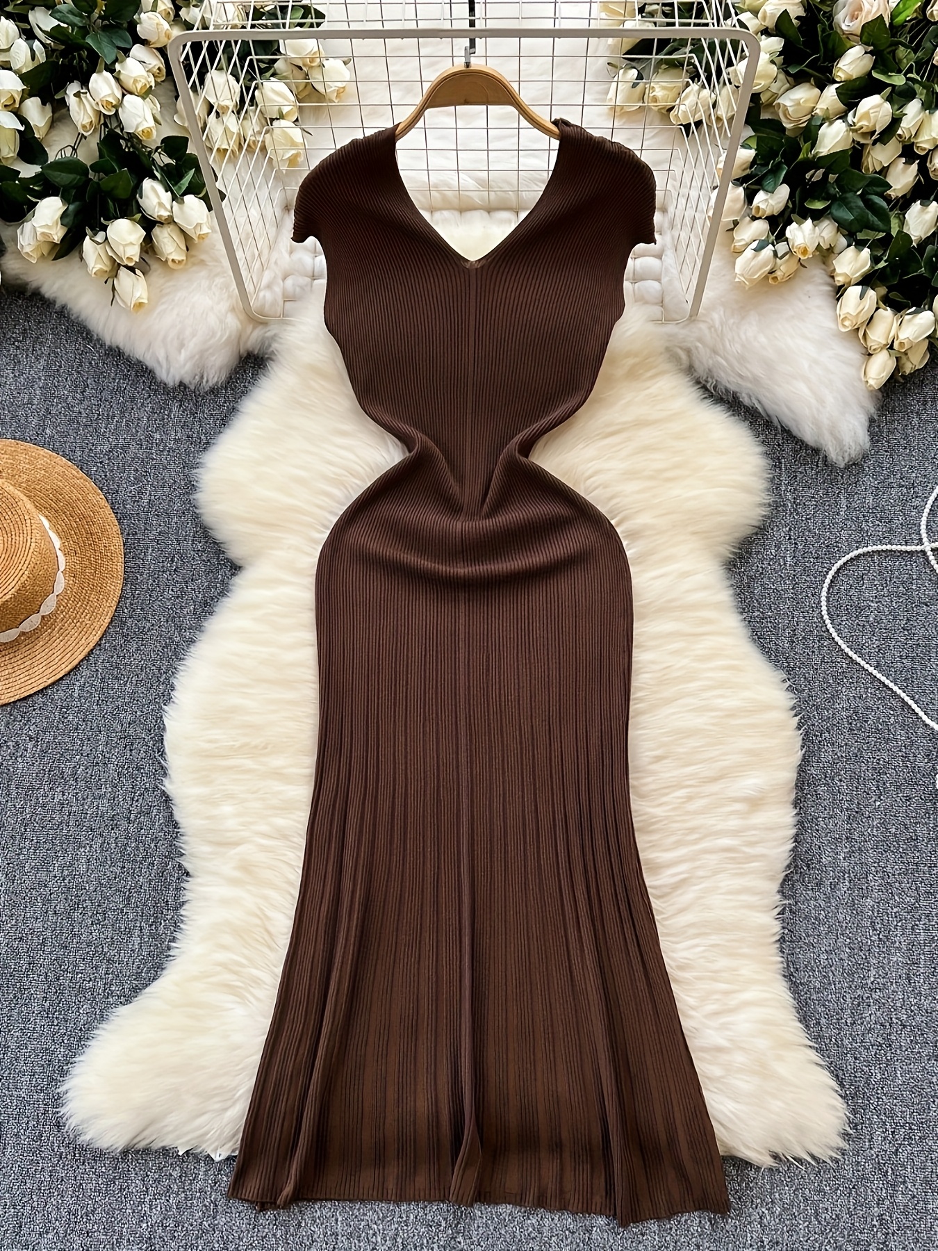 Brown Printed Dress fro Women
