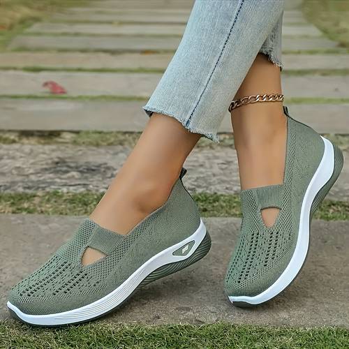 breathable mesh womens casual sneakers lightweight plus size outdoor walking shoes slip on