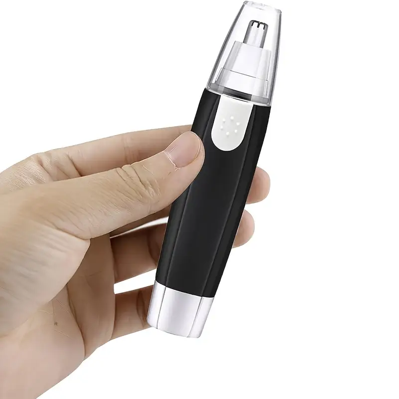 1pc professional nose & ear hair trimmer - 360° rotating stainless steel head,   electric trimmer for facial hair, eyebrows & women s hair - portable  , battery-powered (1 aa not included), eyebrow grooming tool | sleek grooming tool | rotating   Product details 4