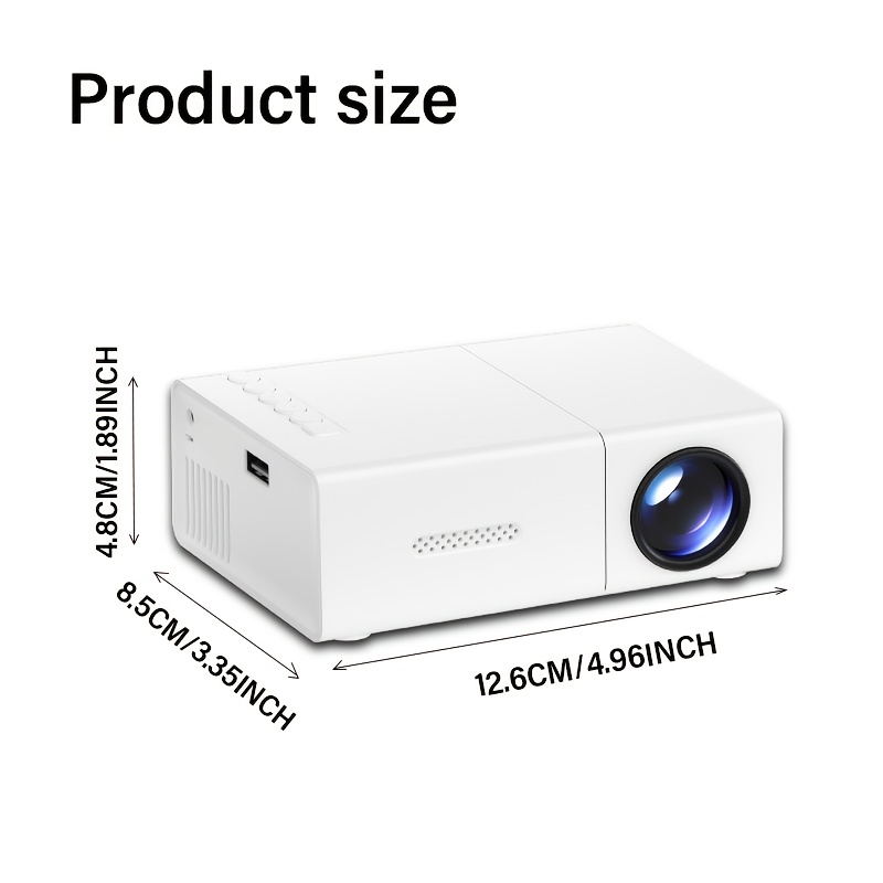 TEMU Portable Projector With Built-in Speakers & Usb-powered Operation - Support, 854x480 Resolution, Mini Portable Projector, Projector For Phone,