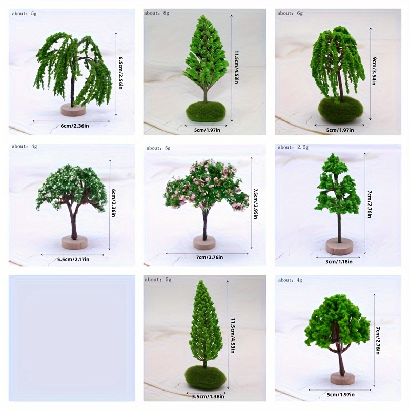 Miniature Trees Set Wooden Bases Dollhouse Scenery Temu