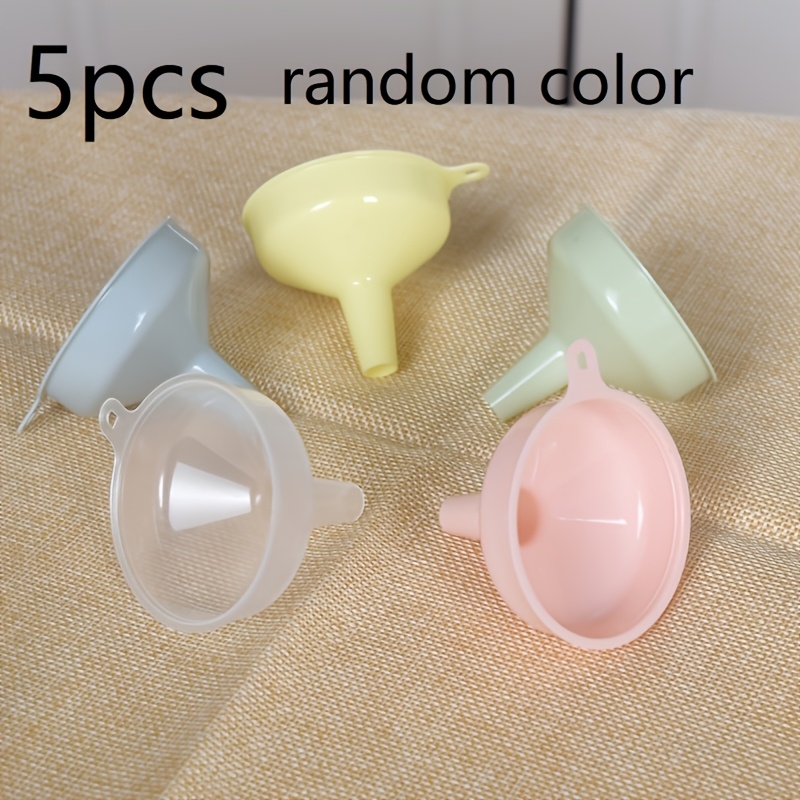 TEMU 5 entonnoirs de cuisine en plastique colorés - Outil de portionnement et de versement domestique pour , sauces, céréales et produits en boîte -