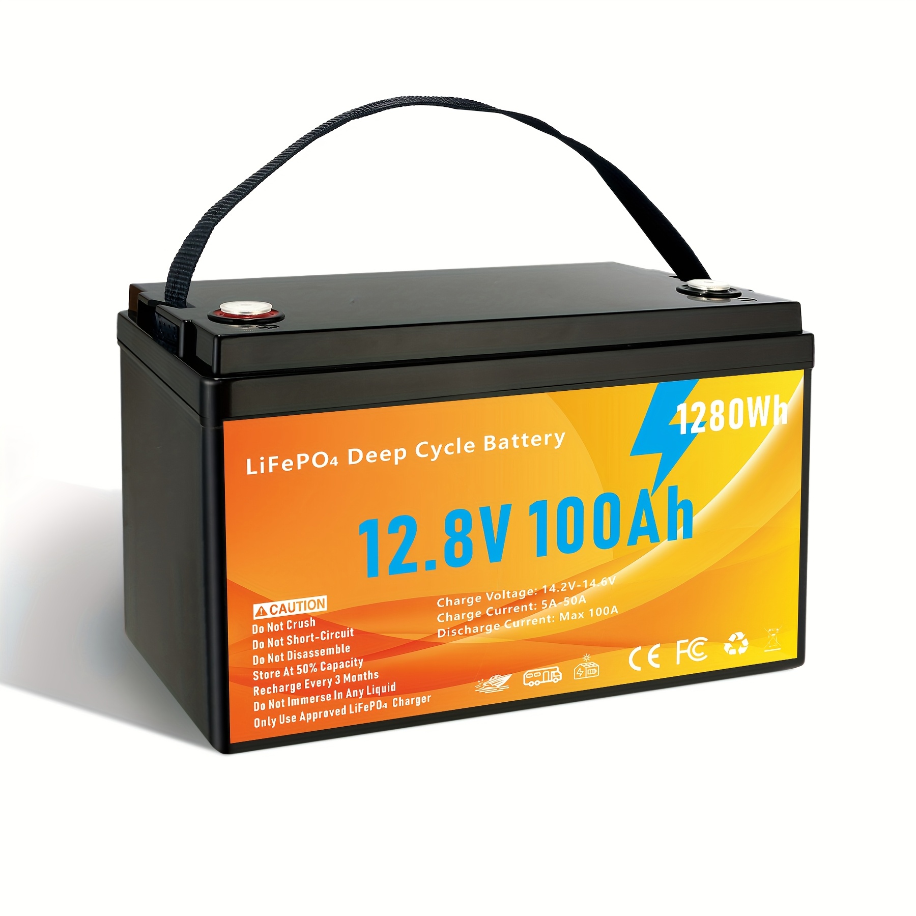 12 8v 100ah lifepo4 battery group 31 deep - Temu