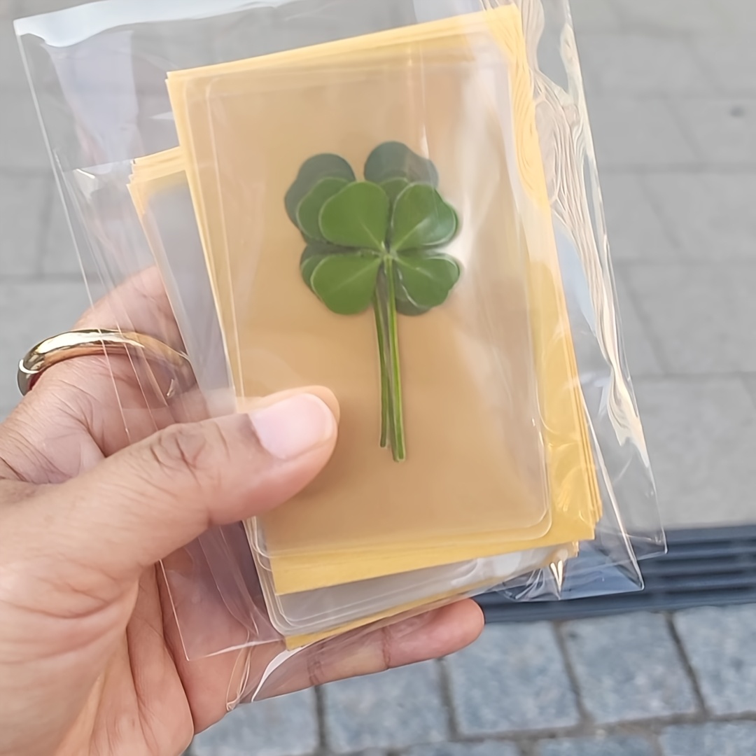 TEMU Tarjeta de Marcapáginas Transparente de de Hojas Natural - de en Polipropileno PP con Diseño de Real, de Sanación y , Regalo Decorativo para