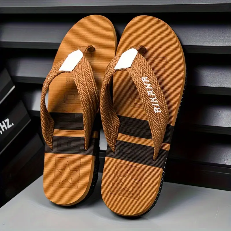 mens thong sandals with fabric casual non flops sandals for indoor outdoor walking for spring and summer Product details 0