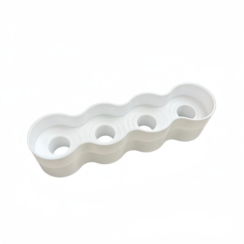 White Plastic Tube Holder For 4 Tubes — Designed For Kitchen Organization, Standard Storage For Condiment Tubes