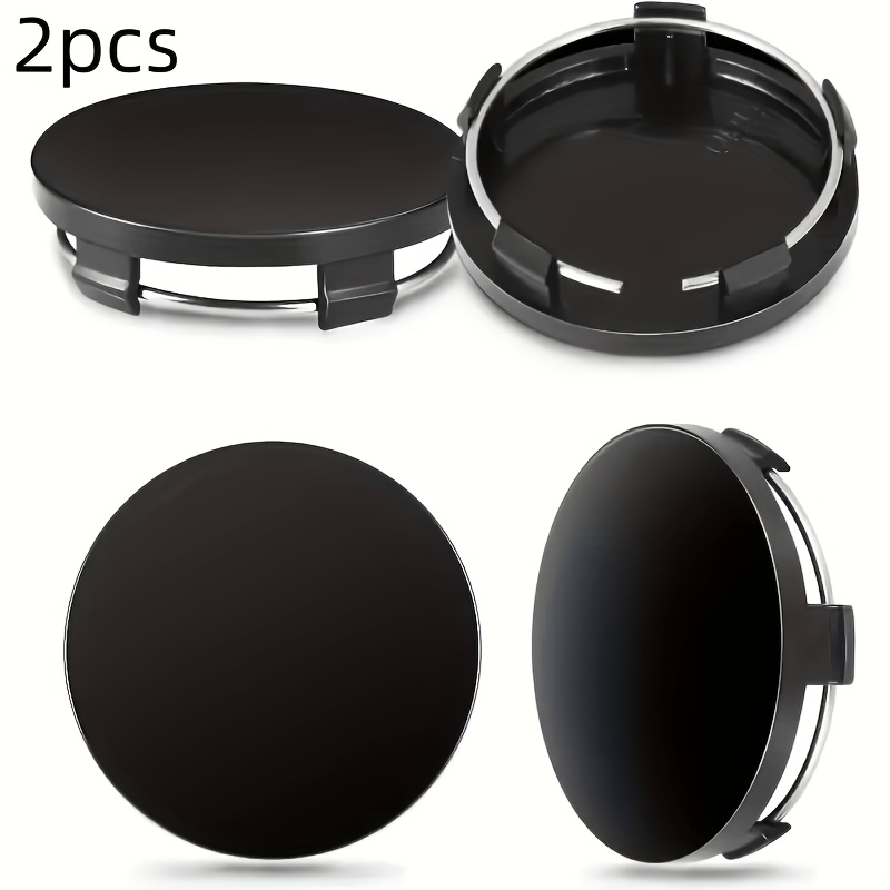 TEMU 2 X 60mm Caps, Universal High-quality Caps With Polished Surface, Black Caps
