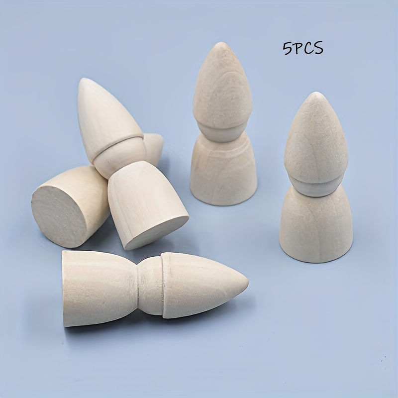 5pcs Of Solid Wood, Wood Without Paint, Suitable For Hand-painted Graffiti (wood Beads)