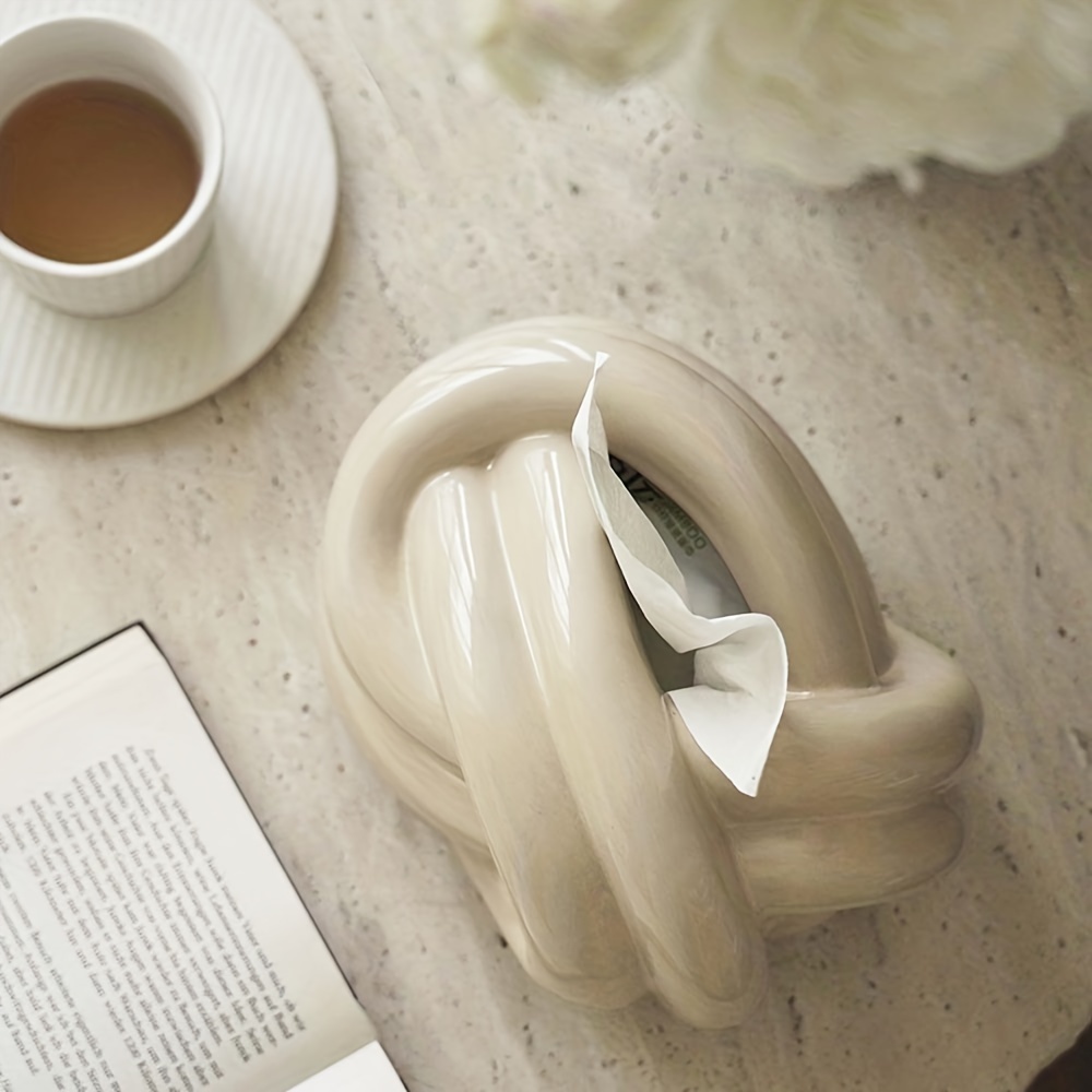 1pc ldq ceramic tissue box holder with       options white for bathroom living room bedroom creative countertop decor durable ceramic tissue dispenser bathroom storage Product details 3