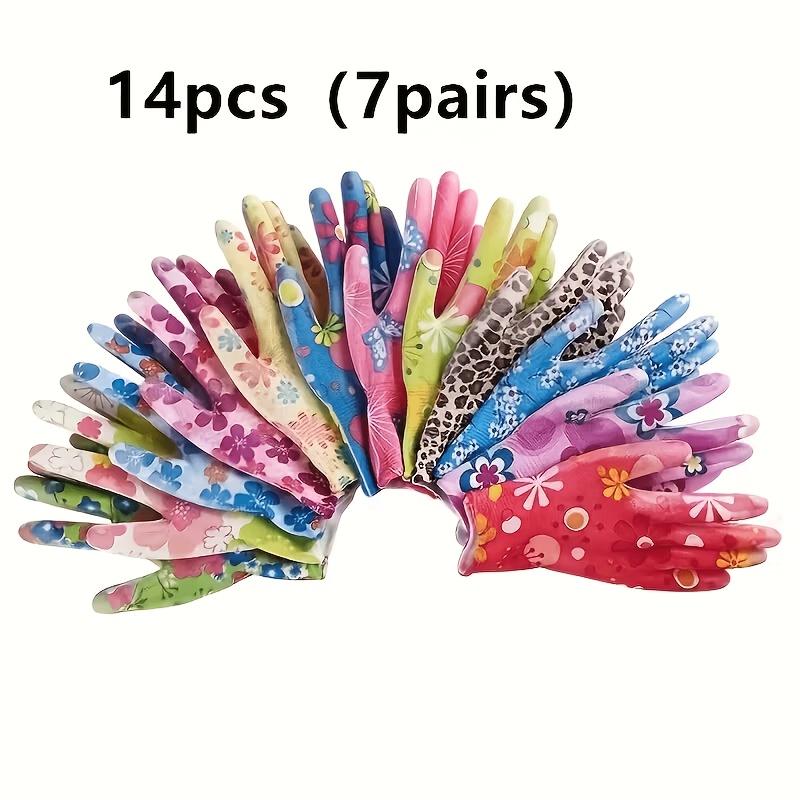 E-shop 10/14 Stück Outdoor-Nylonhandschuhe, Ganzjahreshandschuhe, Damenhandschuhe, bedruckte Handschuhe, Mehrzweckhandschuhe