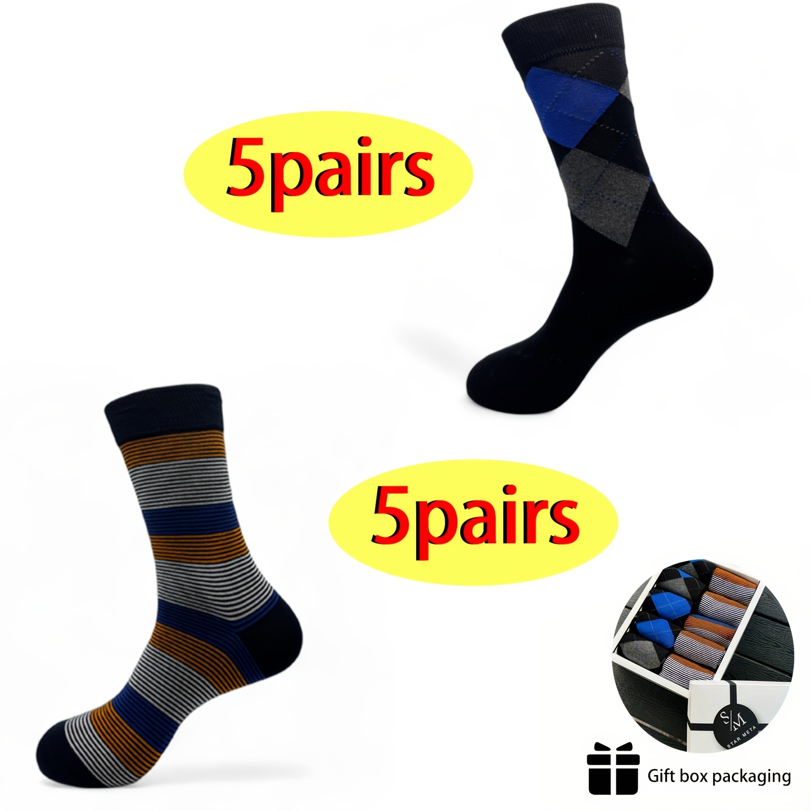 

Ensemble de 10 Paires de Chaussettes pour Hommes, en Coton Peigné, Couleurs Multiples, pour , les Loisirs et