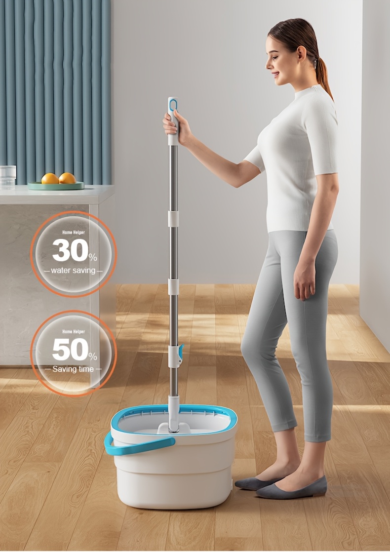 2024 premium rotating mop system with easy clean water   bucket hands free washing for effortless cleaning of floors walls more lazy dirt   details 1