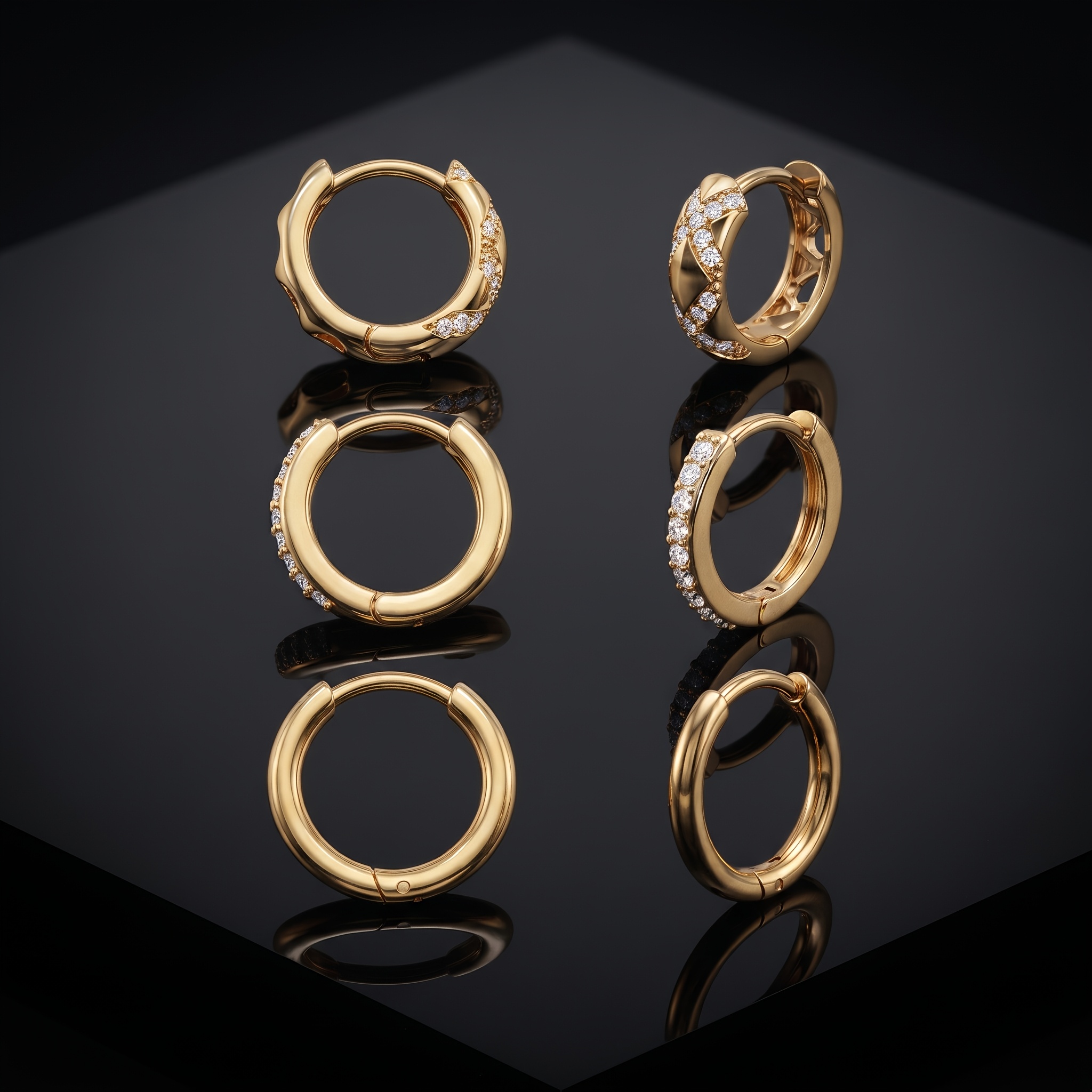 TEMU 3 Pairs High-quality 316l 316 316l Steel Non-fading Hoop Earrings, Hypoallergenic Huggie Hoops, 18k Gold Plated, Fashionable, Casual, Versatile