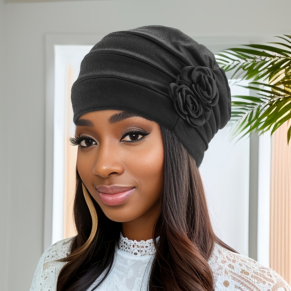 TEMU New Fashionable Spring/autumn 3d Two-flower Chemotherapy , Comfortable Sleeping Hat For Women, Hat, Indian Hat