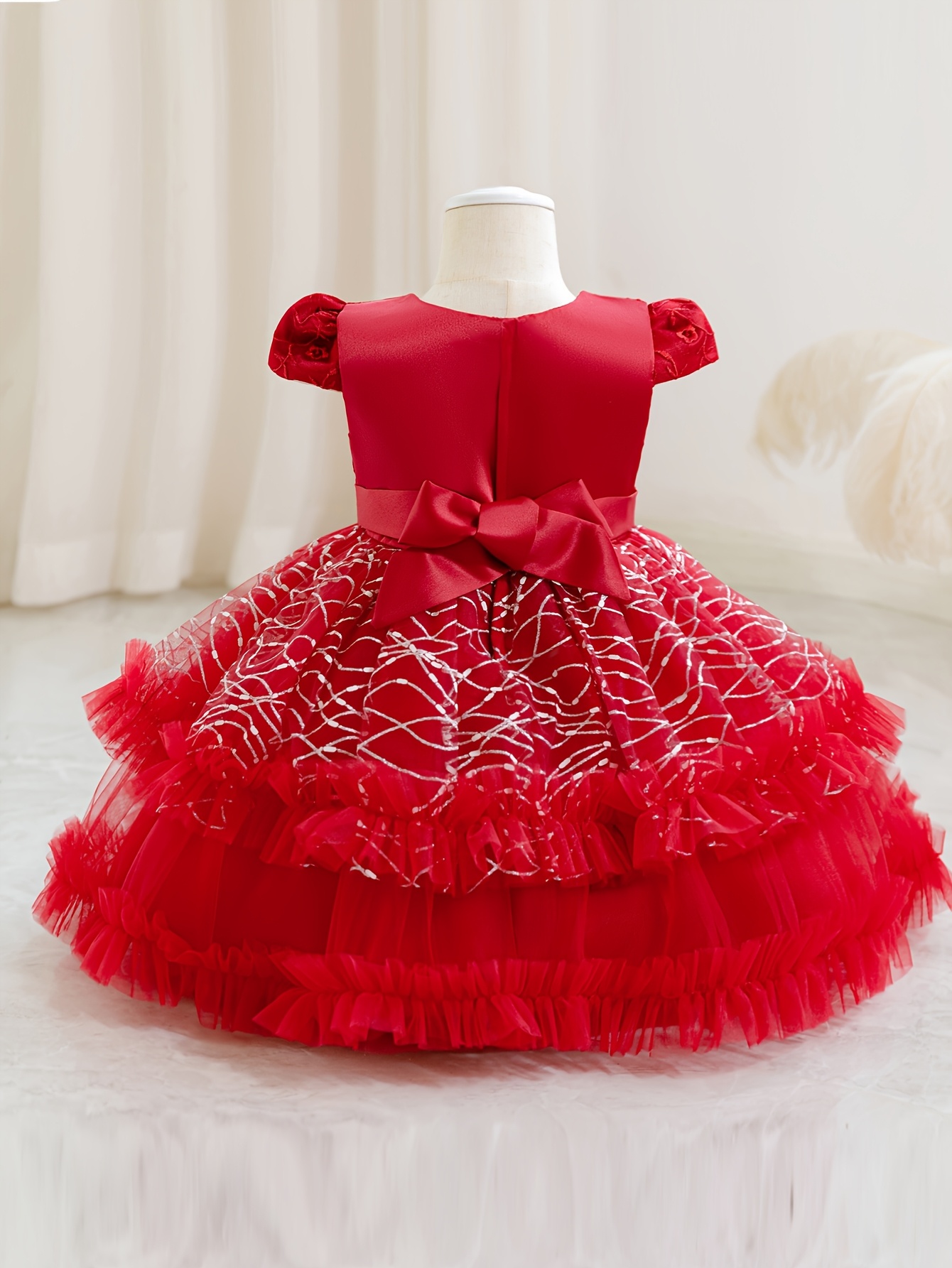 Princess Dress Red Party Dress Baby Girl Princess Dress Newborn Red Christmas Dress Princess Dress Baby