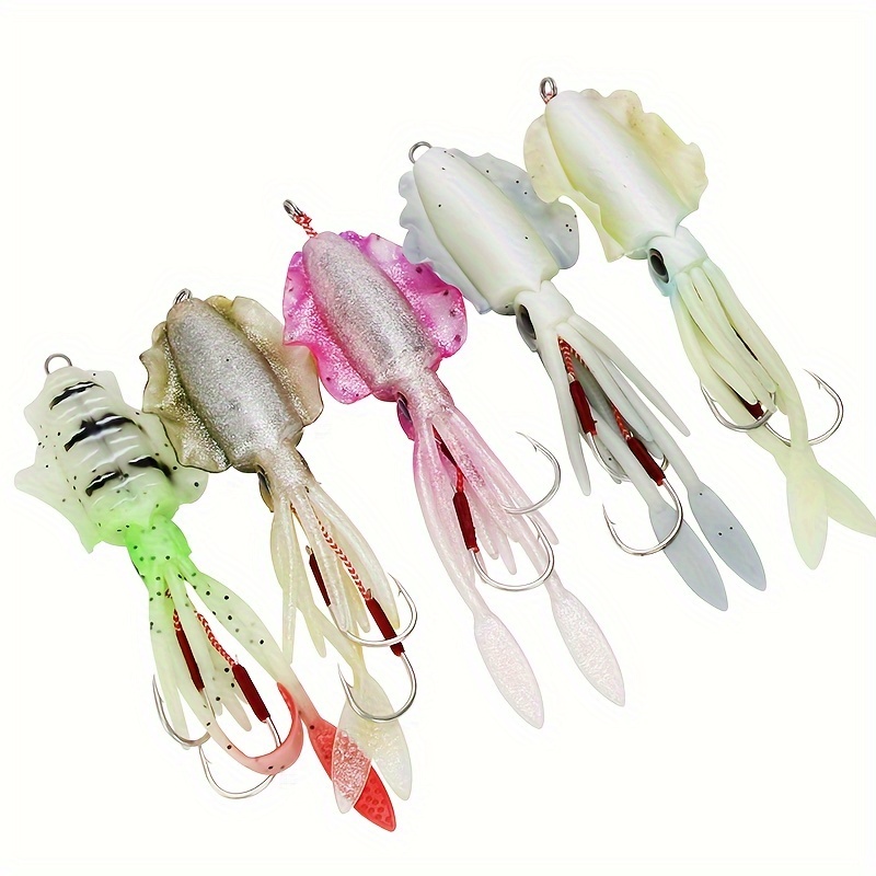 1pc 18cm/17.6g Fishing Lure Bionic Baits Artificial Hard Squid Skirts  Octopus Trolling Baits With Hook Rig Fishing Tackle 