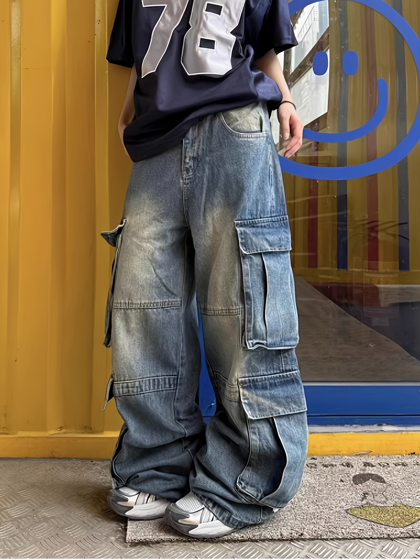 【SCENERITY】Grunge wide denim pants Sunisery Women Goth Low Waist Trousers Baggy Wide Leg Denim