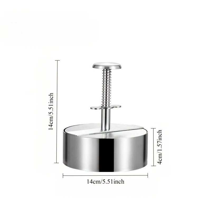 TEMU Hamburger Press Mold, Stainless Steel Round Patty Maker With Design For , Perfectly Suitable For Homemade , Barbecues, Dinners