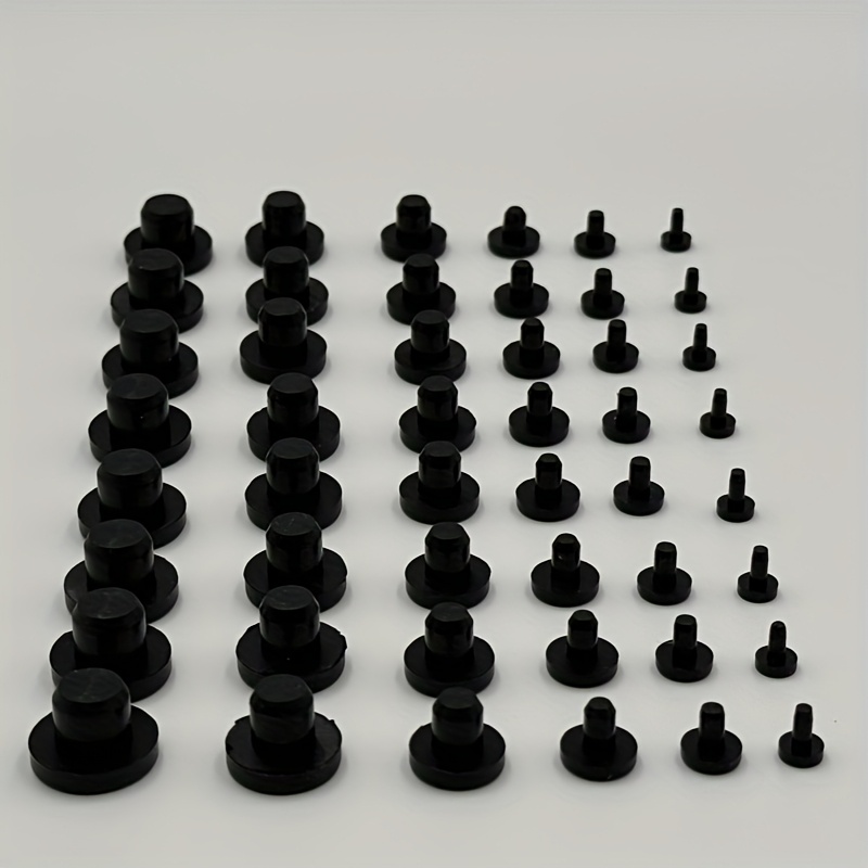 Image of 48pcs Heat-resistant Solid Silicone Hole Plug Set, 3-12mm T‑shaped Covers For Powder Coating, Bottles/tubes, , And Industrial Machinery Dustproof & Shock-absorbing High-elastic Plugs