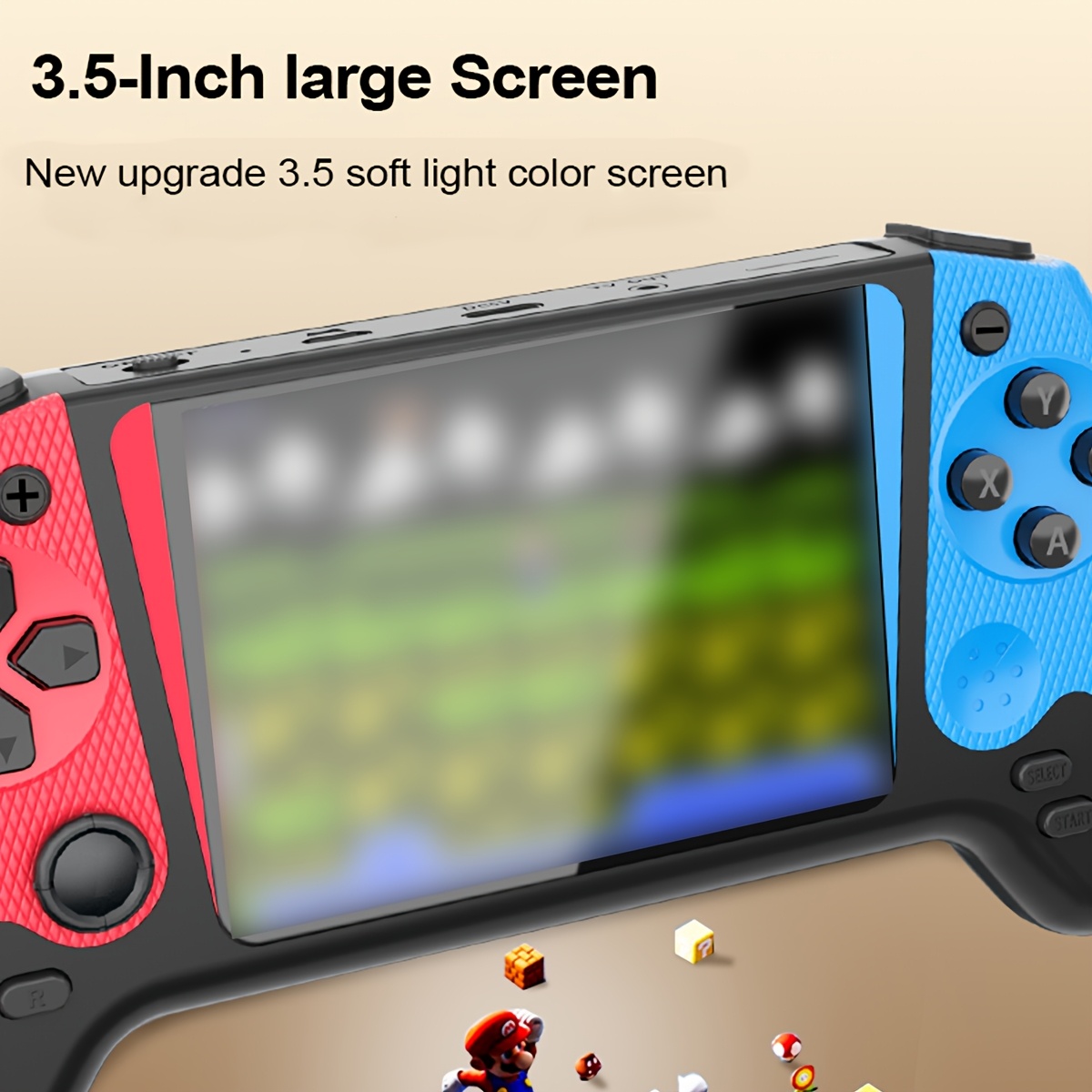 1pc SIDAKEYE Retro Handheld Gaming Console, 3.5-inch Large Screen, ABS Material, Rechargeable Lithium Polymer Battery, Red/Blue/White, Handheld Gaming Device