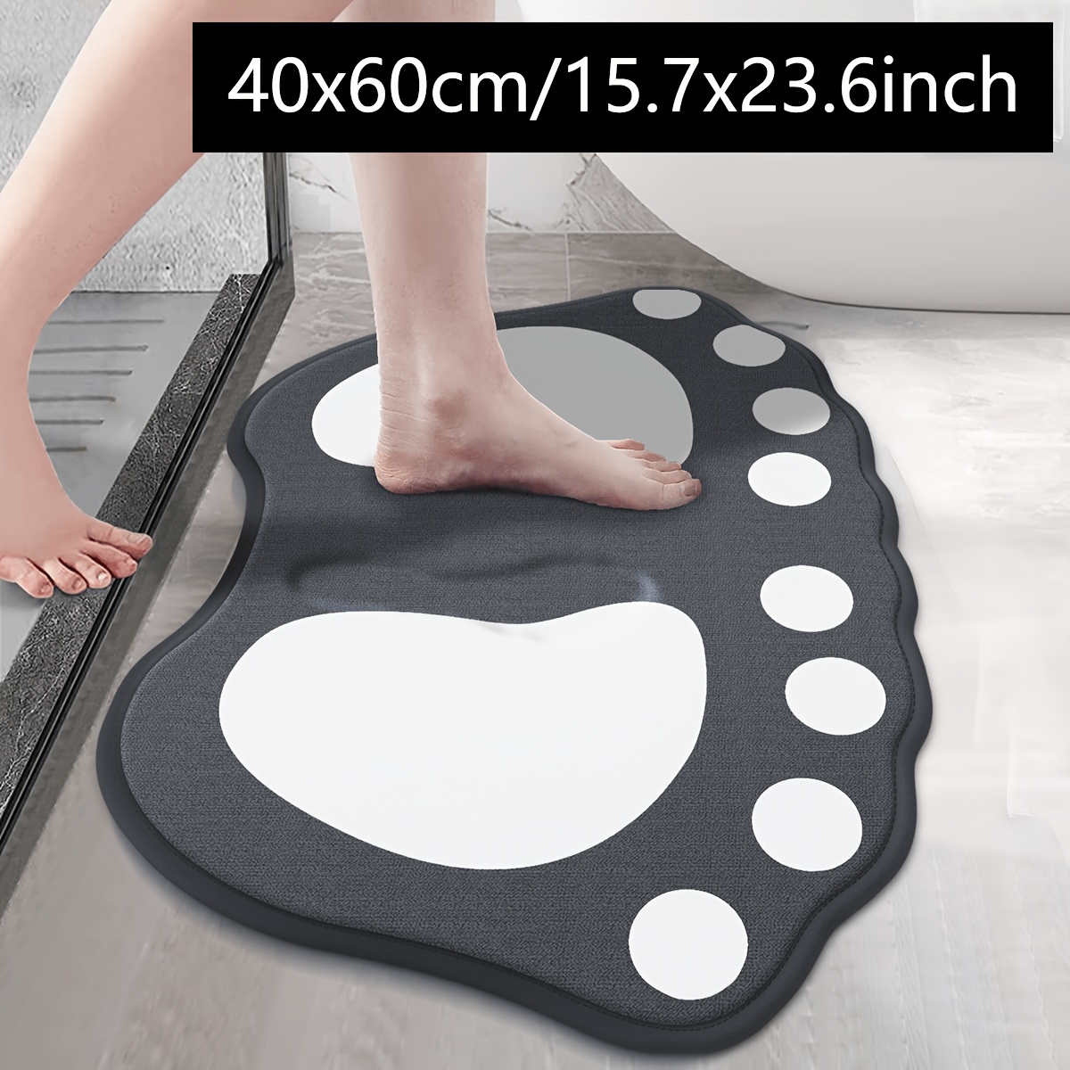 E-shop Cartoon 1,2 cm Dicke Schwamm Matte Flanell Teppich Tür Eingang Badezimmer Saugfähige Matte Toilette Rutschfeste Fußmatte