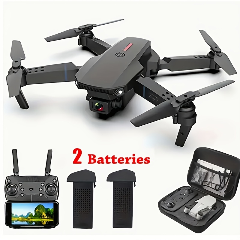 

E88 Drone With Camera, Foldable Rc Drone With App Control, Real-time Video Remote Control Quadcopter, Comes With 2 Batteries, Birthday Gift Indoor And Outdoor Drone Aircraft, Christmas Easter Gift