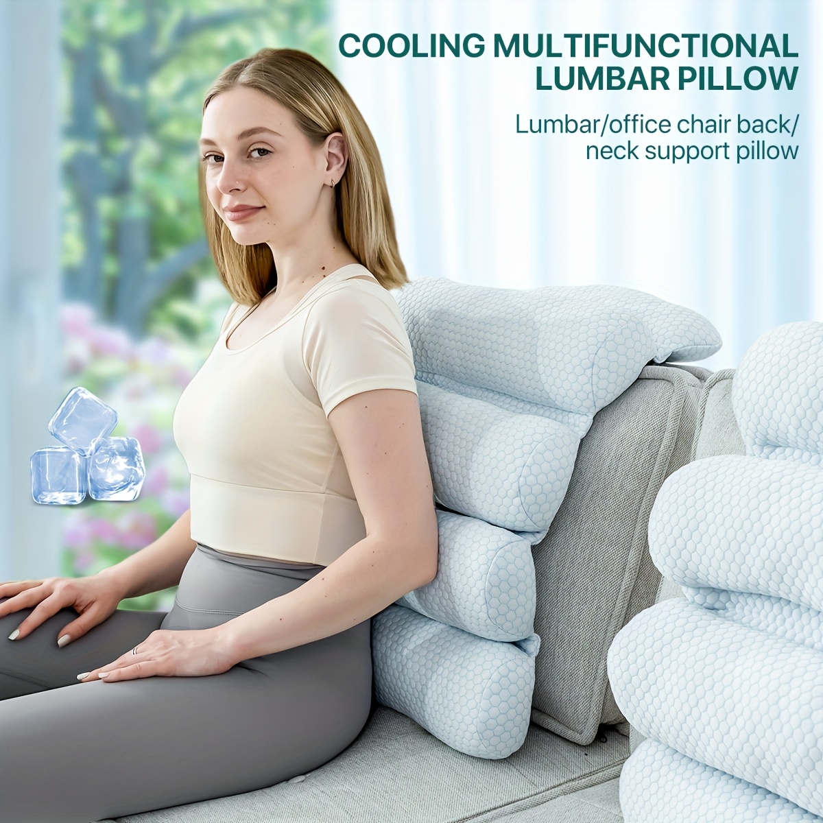 adjustable cooling lumbar support pillow for office chair car seat breathable 100 polyester machine washable with polka   promotes better posture lower back Product details 3